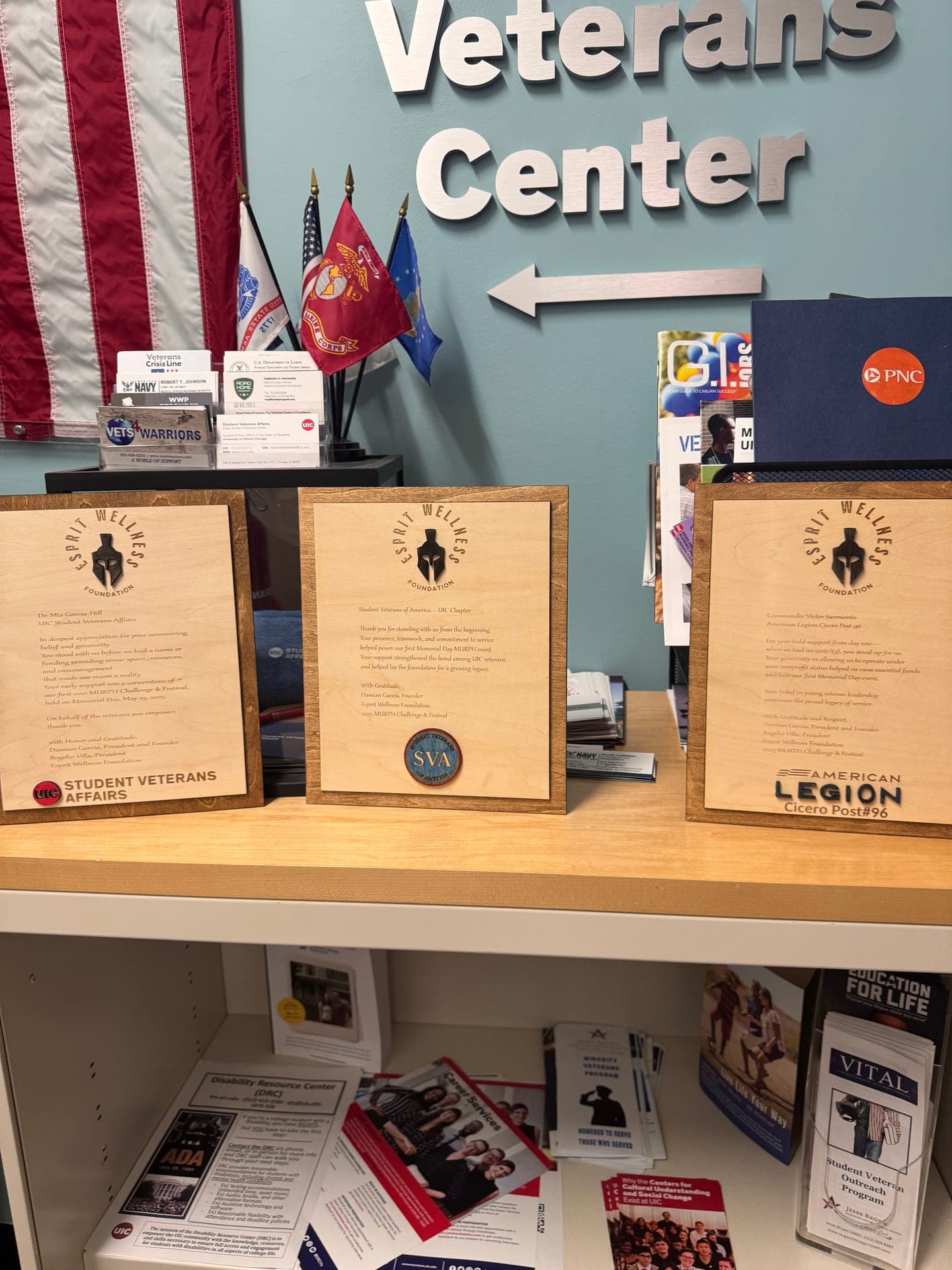 Custom veteran recognition plaques from Esprit de Corps Foundation
