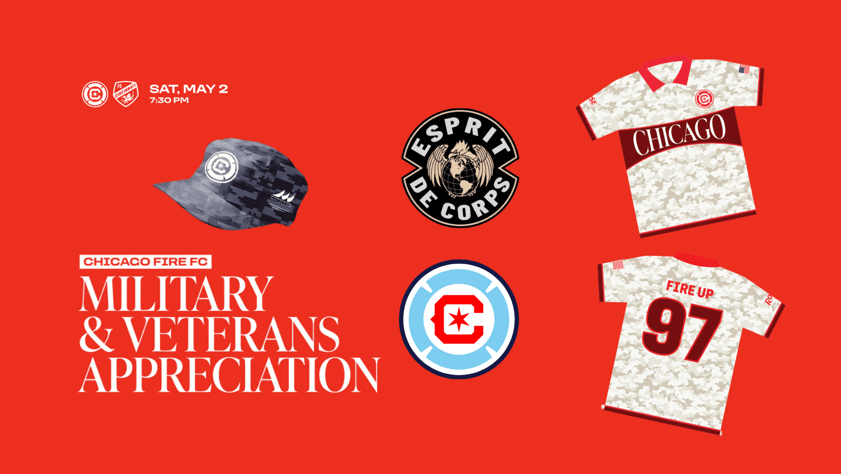 Chicago Fire FC Military Appreciation Night flyer