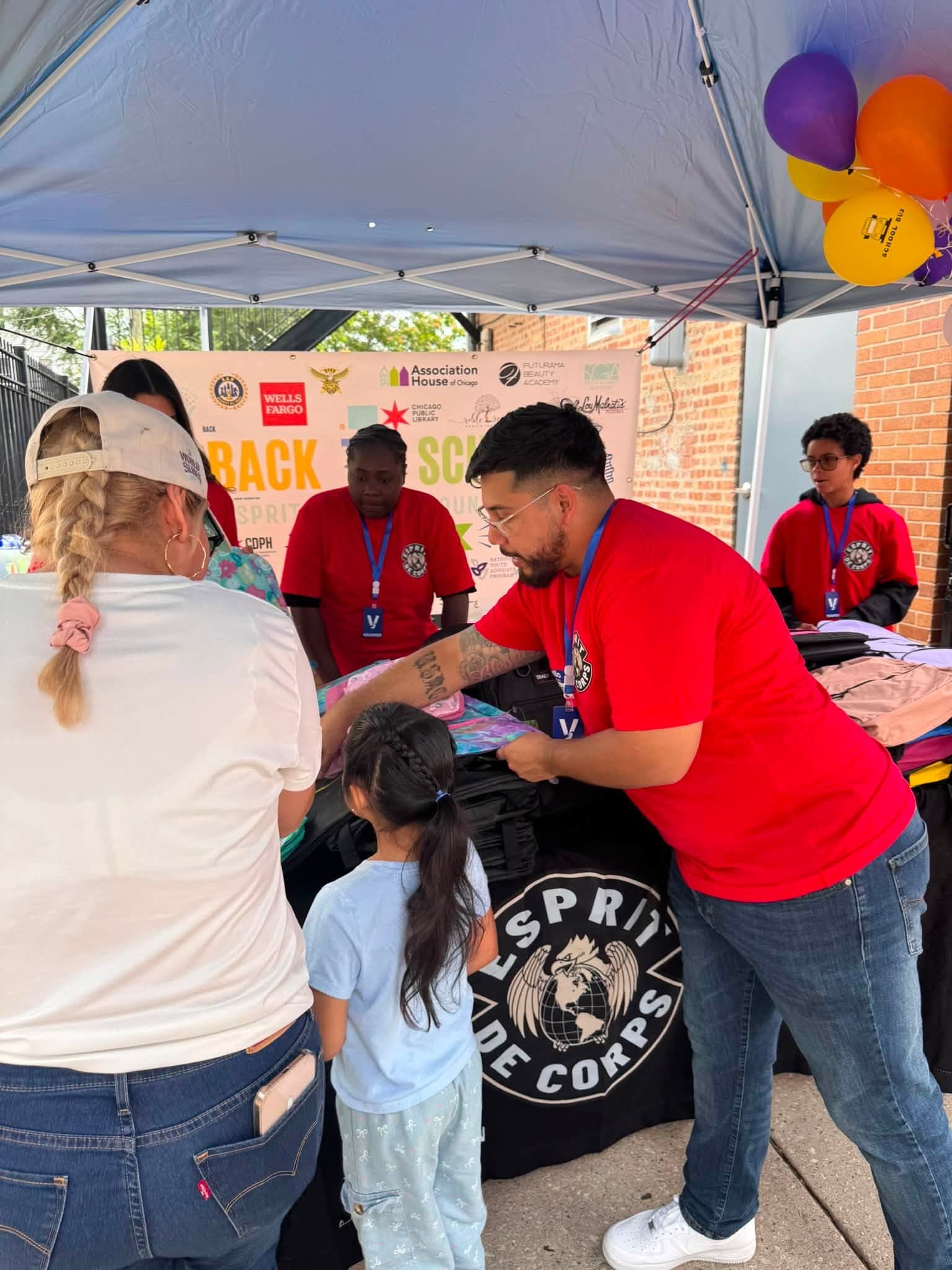 Esprit de Corps Foundation founder with the veteran community at the Back to School event in Chicago